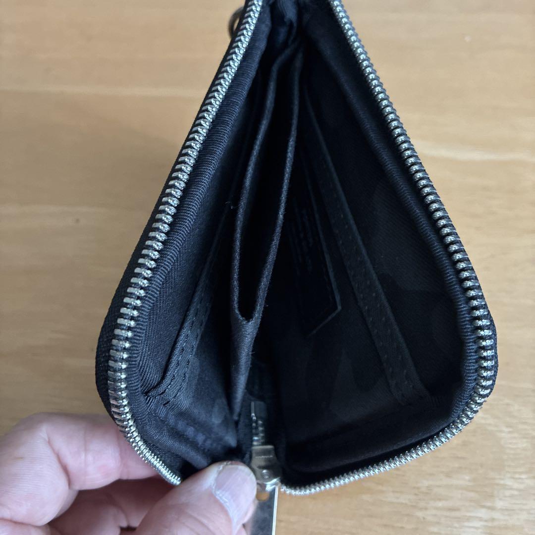 PORTER 黒 シボ革 L字コンパクト ブラック レザー 財布