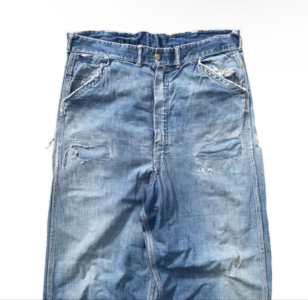 日本製 50s BORO】40s vintage メルカリ - ペインターパンツ レースアップ パンツ