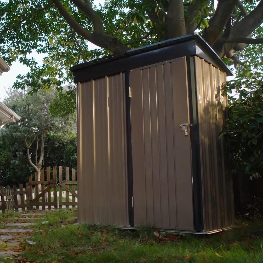 最後のセール 可動棚付き スチール物置 屋外倉庫 戸外収納庫 BROWN新品、♥ HRDEVELOPMENT_JP