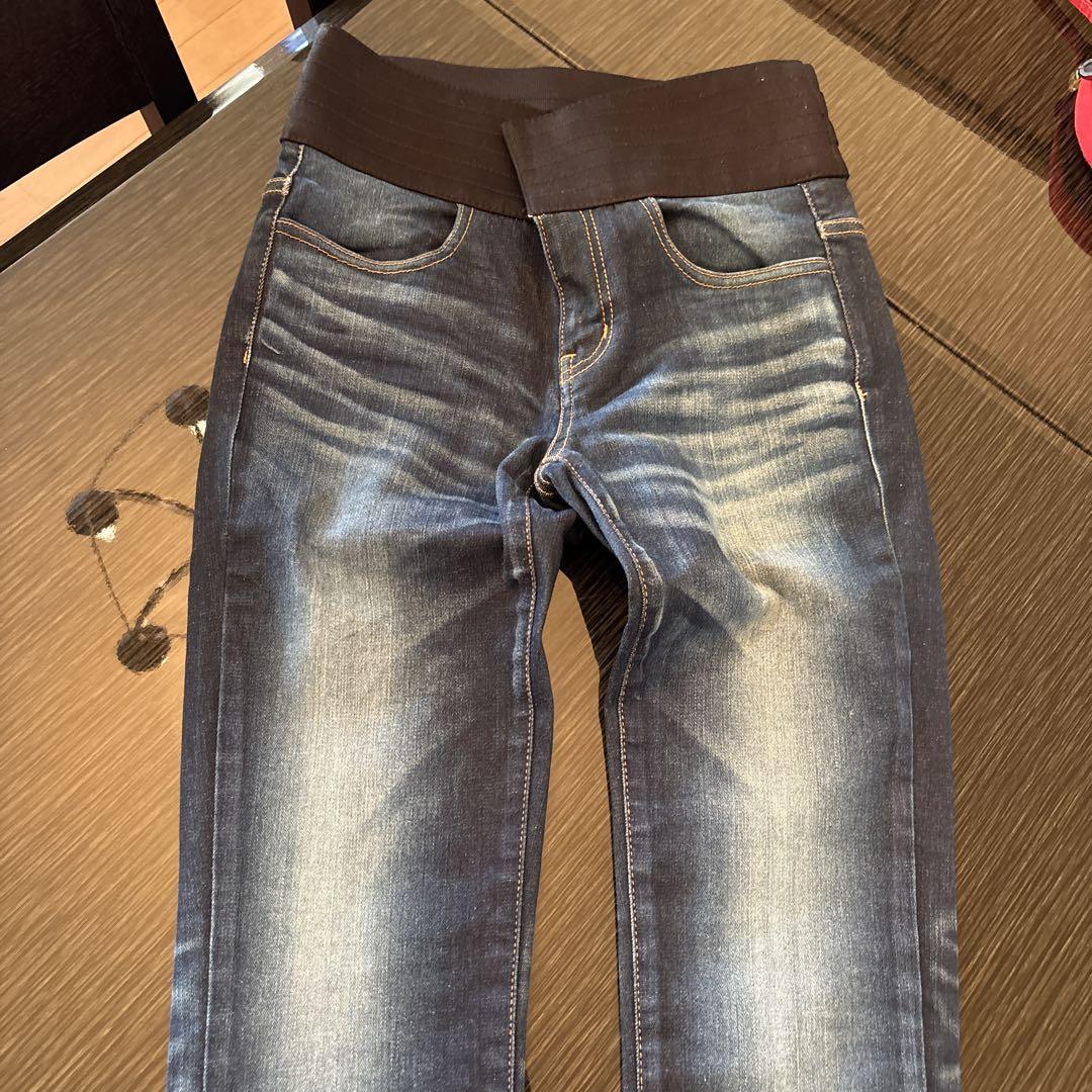 新品美品！ダブスタ！ダークブルー スキニーデニム ウエストゴム
