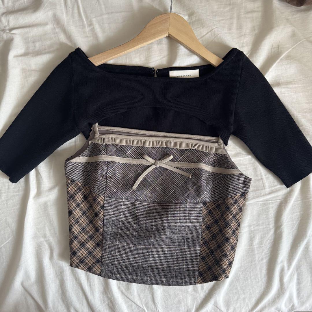 andmary Rimma check set tops - メルカリ