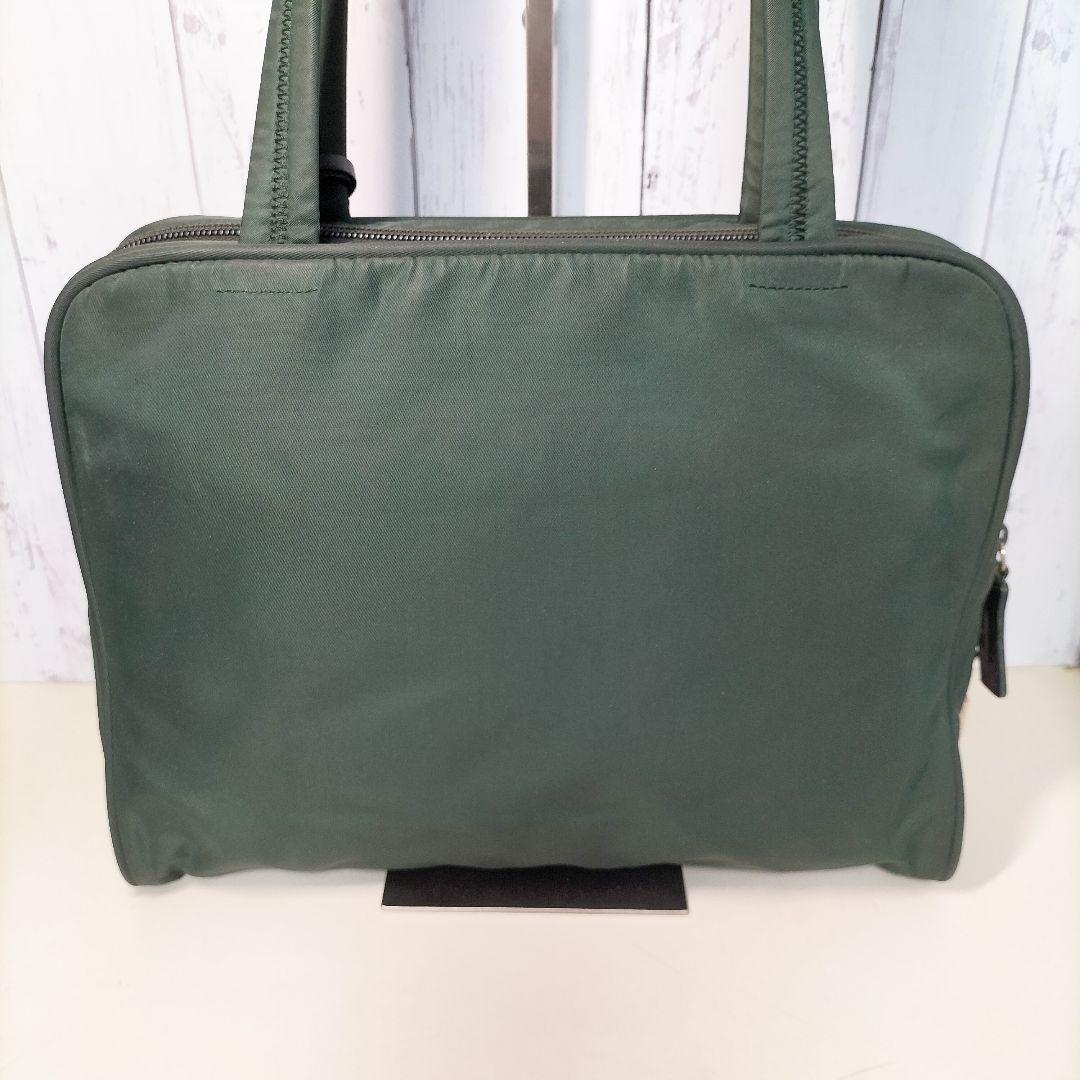 良品 プラダ トートバッグ ショルダーバッグ 斜め掛け 三角ロゴ グリーン 緑 良品 PRADA プラダ O ナイロン カーキ 緑 ショルダーバッグ 三角