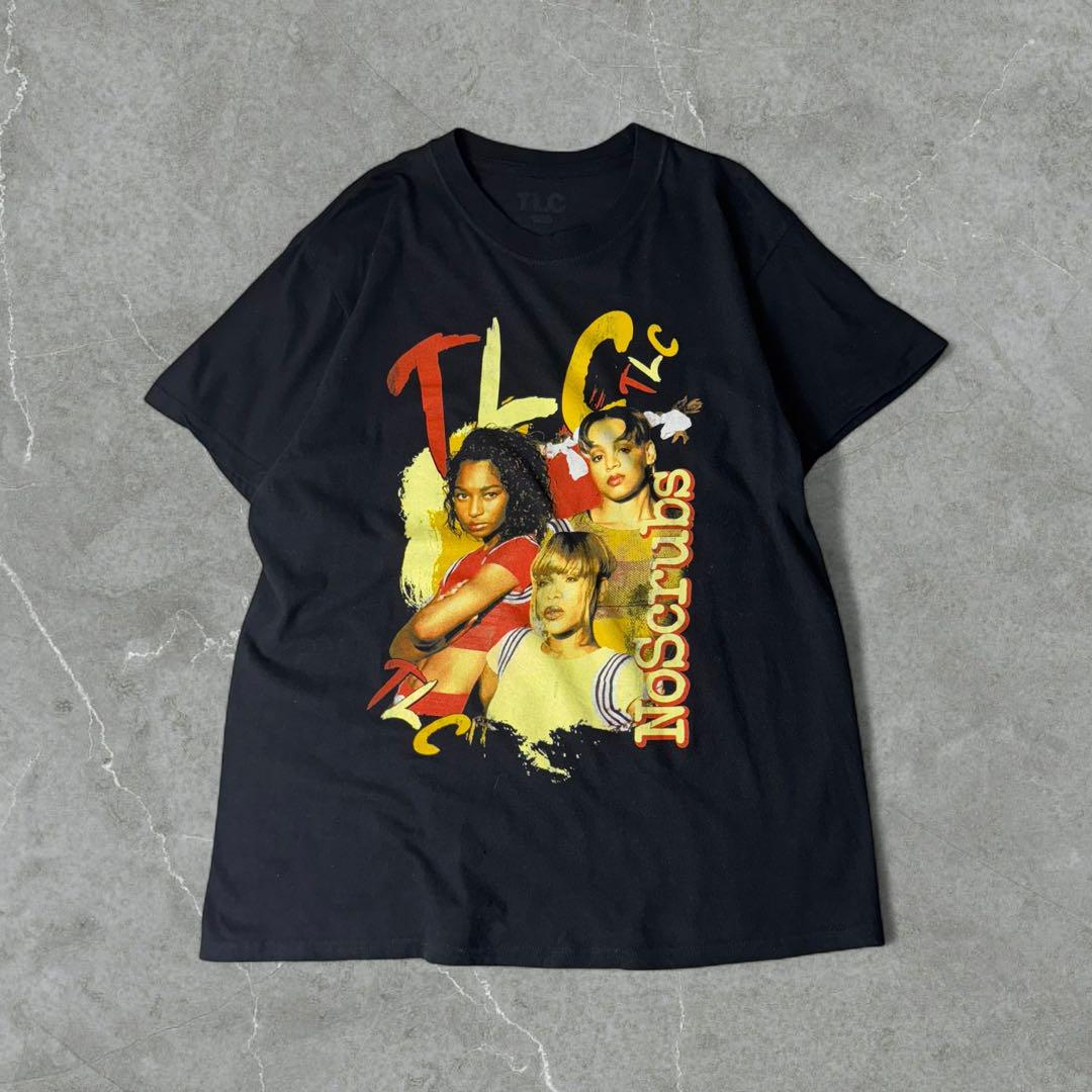 【公式】TLC R&Bグループ No Scrubs ミュージックTシャツ L 黒