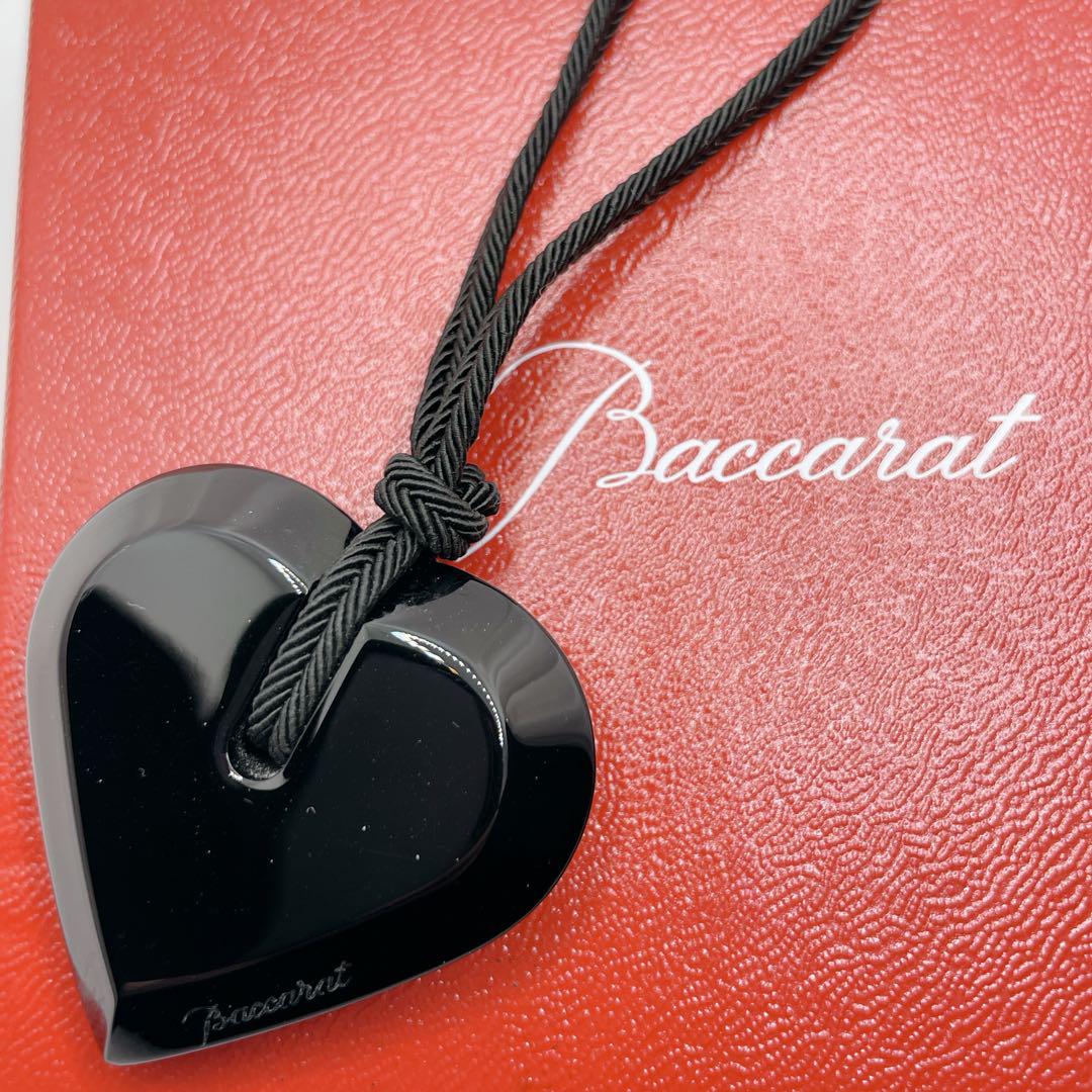 ✨️美品✨️Baccarat バカラ　ハートペンダント　ブラック クリスタル