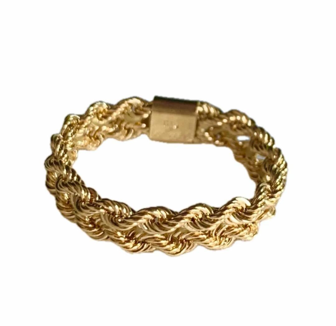 18金【ゴールドチェーン リング 7号】Yゴールド K18刻印入 日本製 新品！