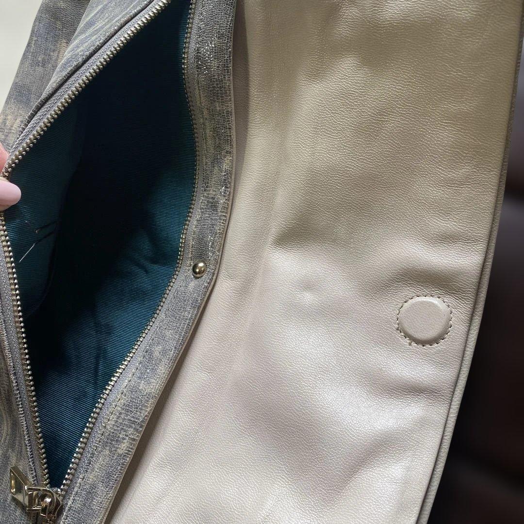 story. Large White Leather Clutch Bag