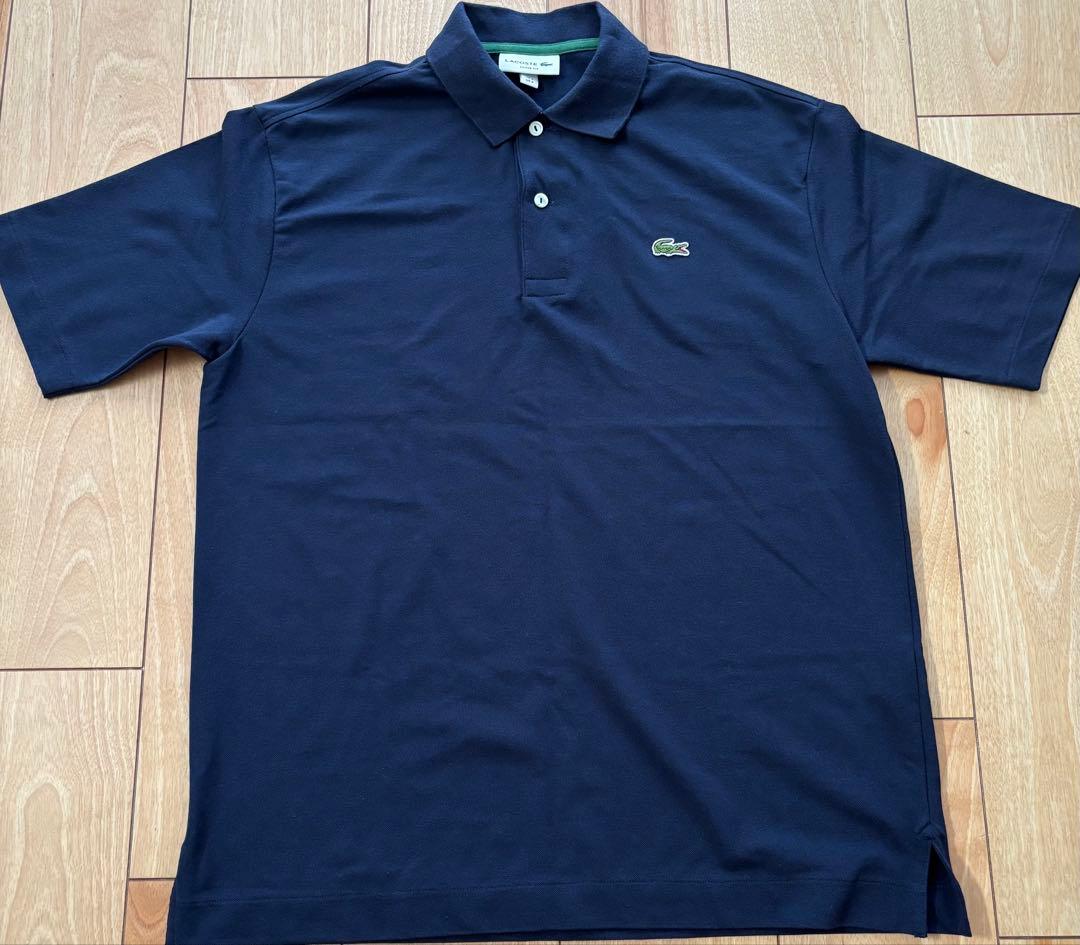 【美品】ラコステ LACOSTE リヨセルブレンドミニマルポロシャツ ネイビー 【美品】ラコステ LACOSTE リヨセルブレンドミニマルポロシャツ ネイビー