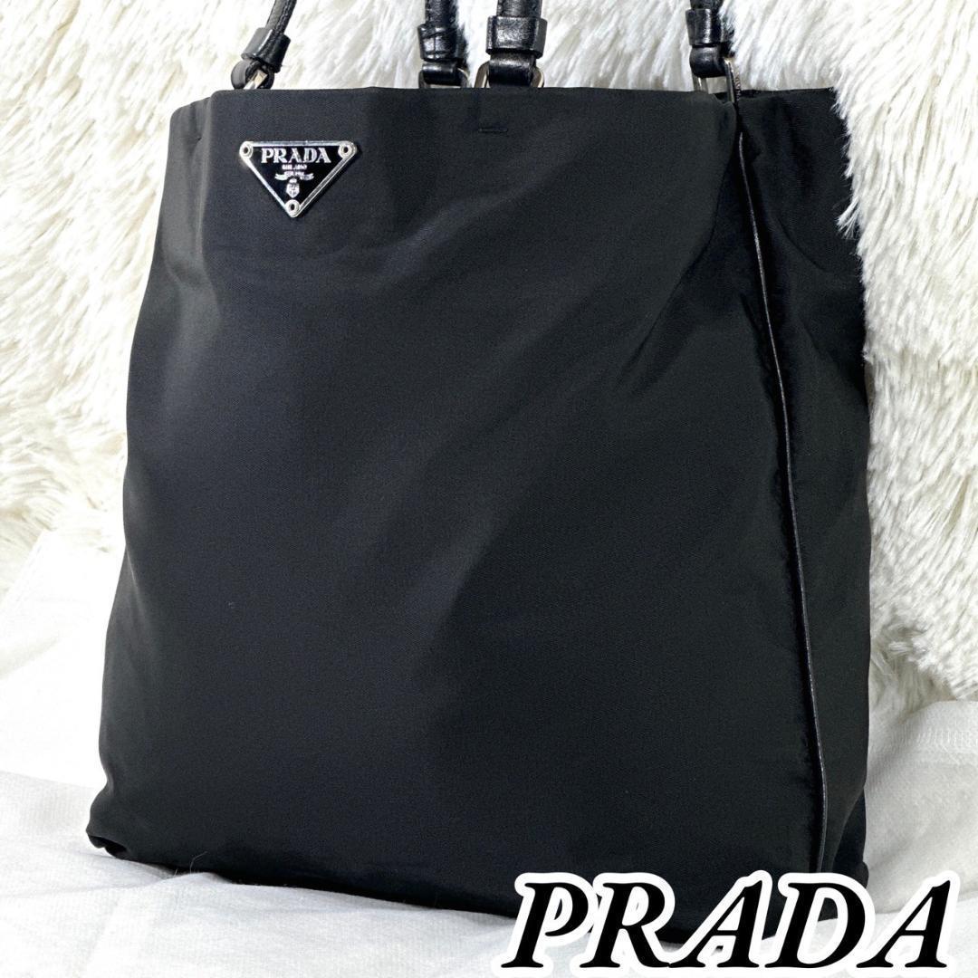 【極美品】PRADA プラダ ナイロントートバッグ 白タグ 刻印 黒 1230