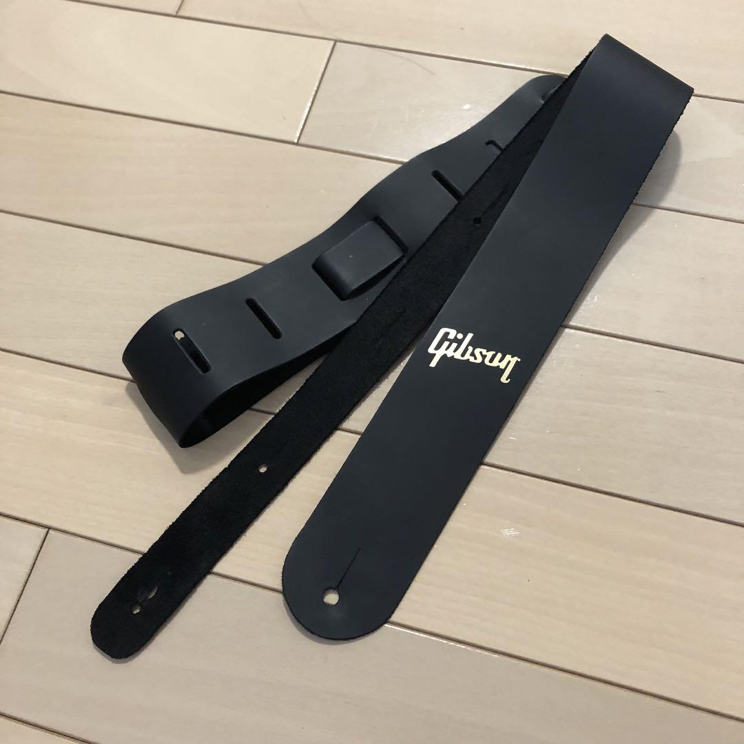 Gibson レザー ストラップ 黒 USED ギブソン 革 ギター ベース