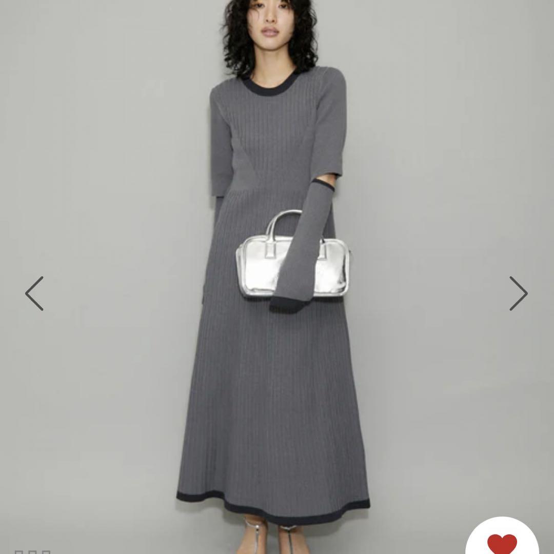 美品【ADAM ET ROPÉ FEMME】 3WAYバイカラーニットワンピース