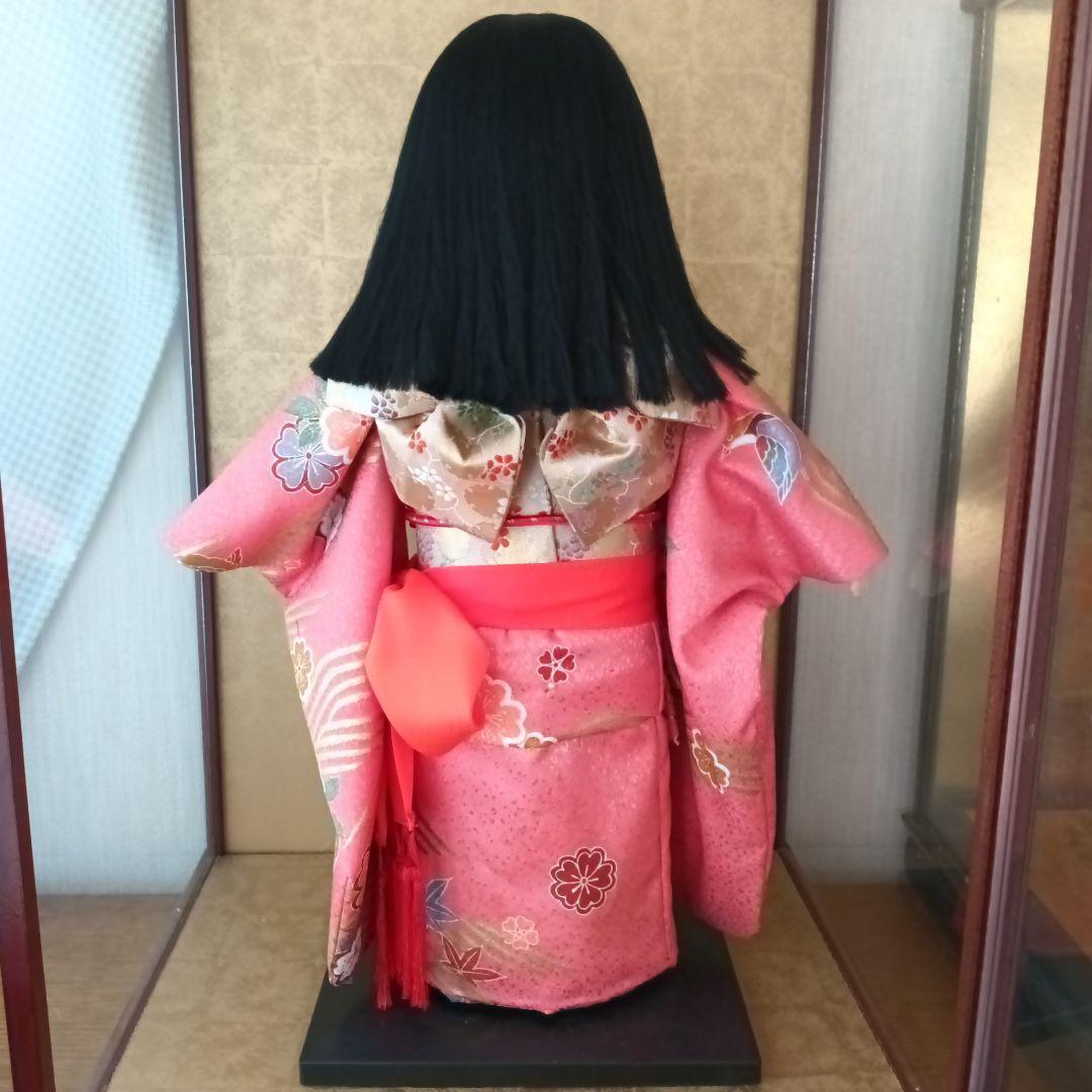 市松人形 花柄 黒髪 約45cm - メルカリ