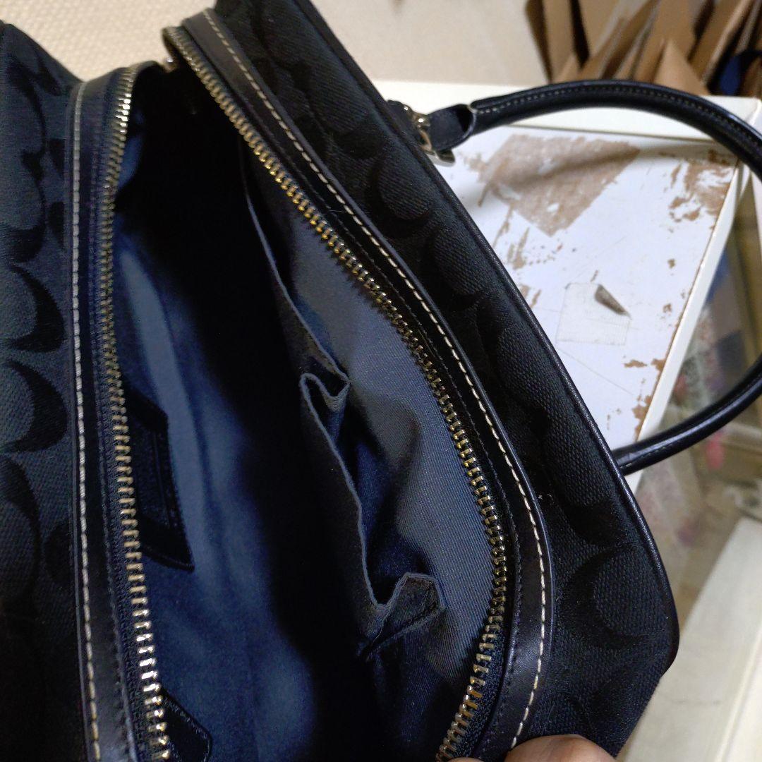 【超美品】COACH コーチ シグネチャー 黒 ハンドバッグ