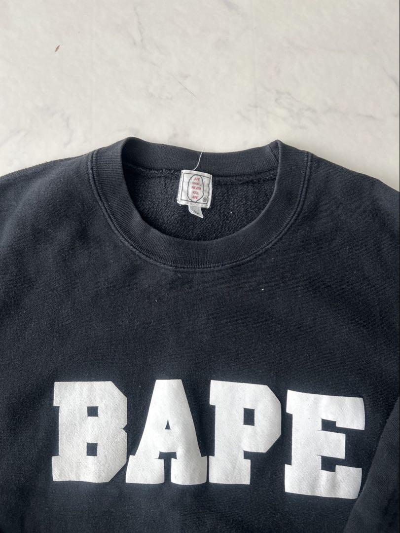 A BATING APE ロゴスウェット 黒　L