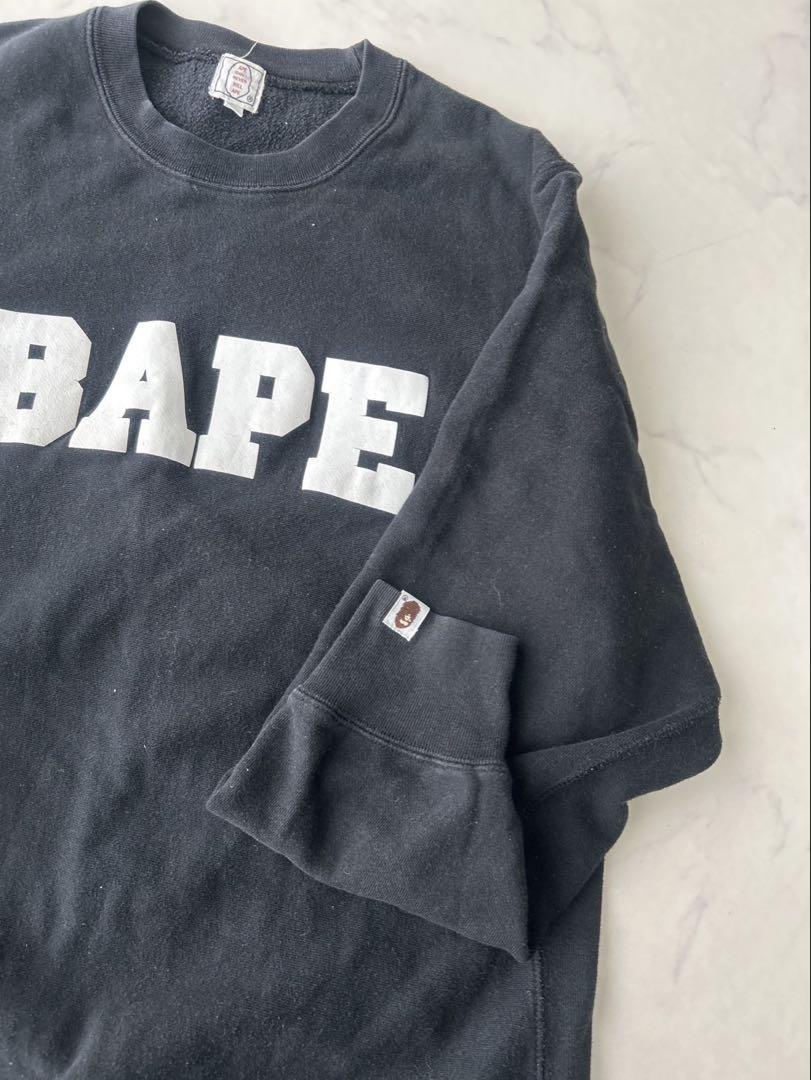 A BATING APE ロゴスウェット 黒　L