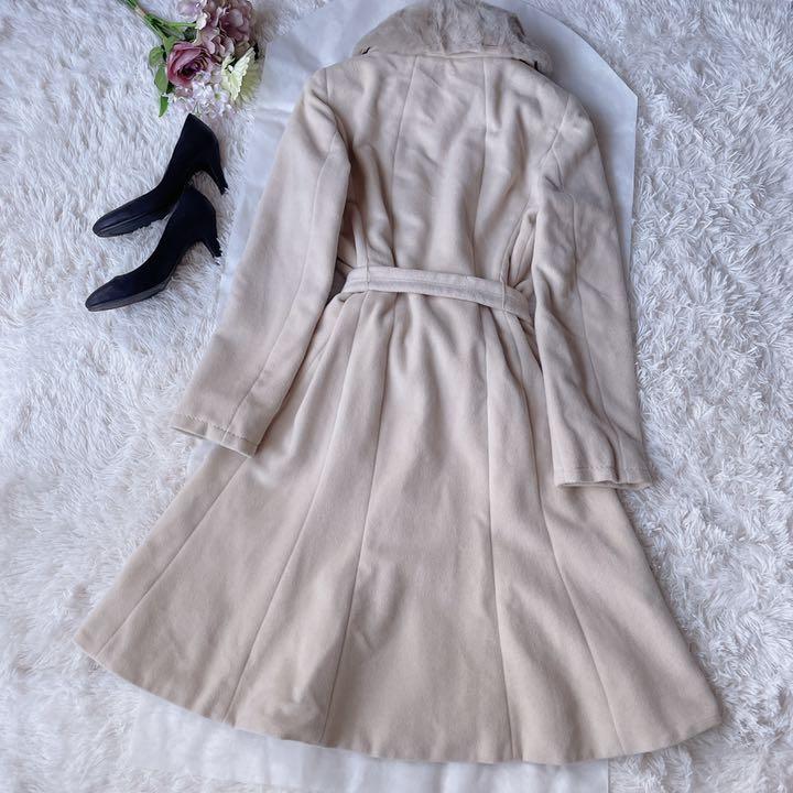 らかな ✨美品✨MaxMara ベルテッドコート ファー 40 78CYi-m45518741460 高級銀タグ アンゴラ アイテム