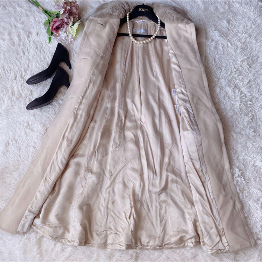 らかな ✨美品✨MaxMara ベルテッドコート ファー 40 78CYi-m45518741460 高級銀タグ アンゴラ アイテム