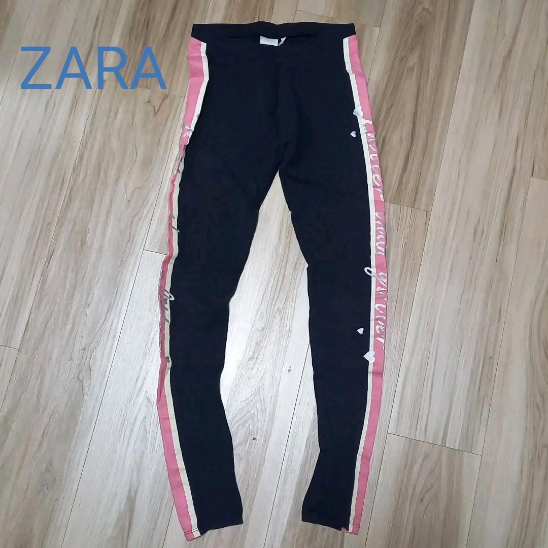 ZARA ライン レギンス スパッツ ネイビー 160 キッズ スポーツ