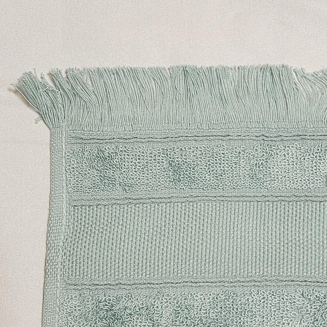 極美品 ☆HERMES☆ ハンドタオル 木馬 フリンジ 綿混 アイス