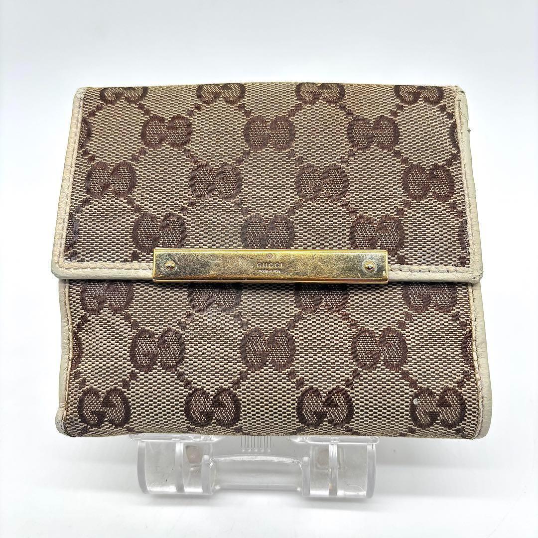 GUCCI Wホック GGキャンバス 折財布　シグネチャー　112664