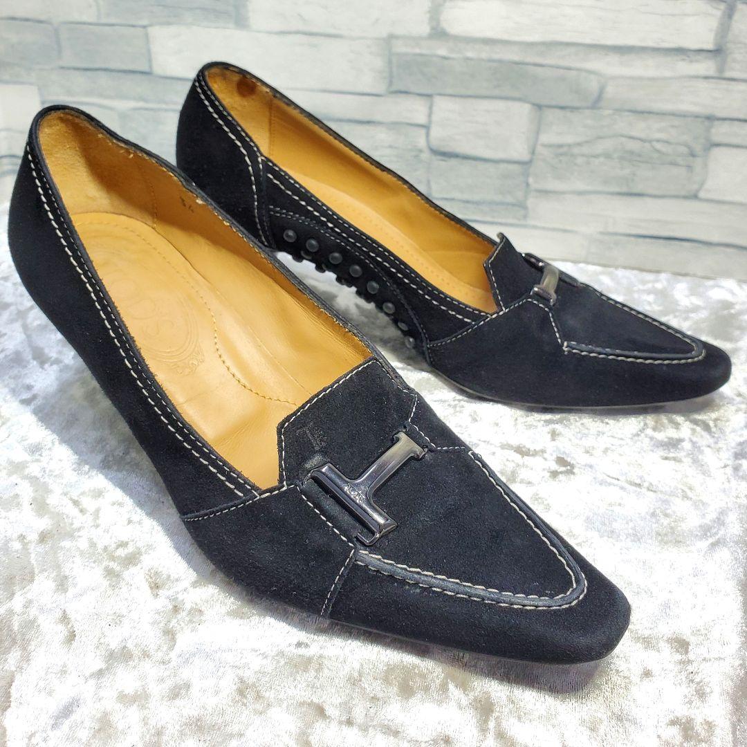 【美品】✨TOD'S トッズ 21.5cm パンプス スエード 黒 34