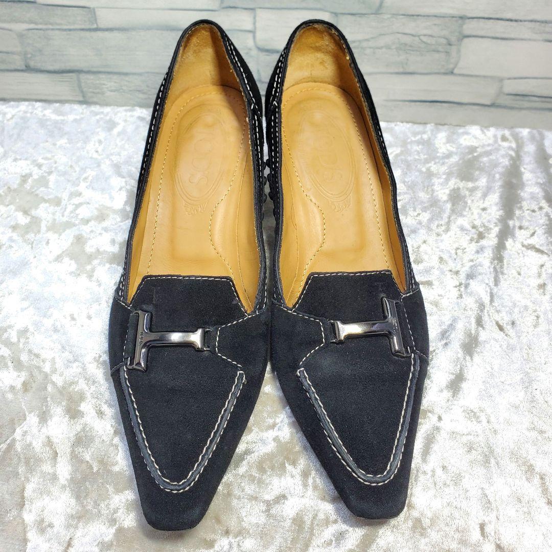 【美品】✨TOD'S トッズ 21.5cm パンプス スエード 黒 34