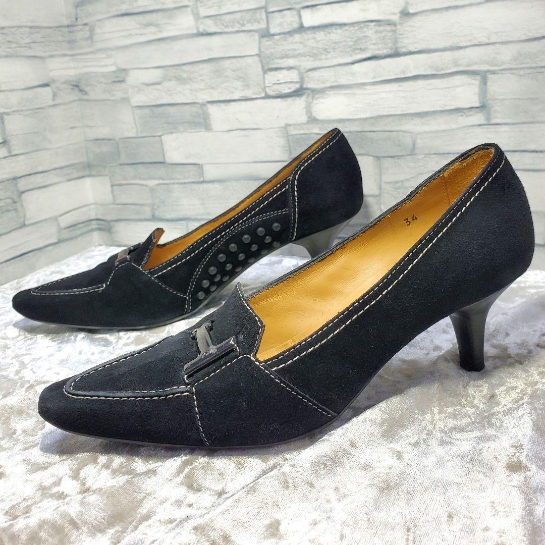 【美品】✨TOD'S トッズ 21.5cm パンプス スエード 黒 34