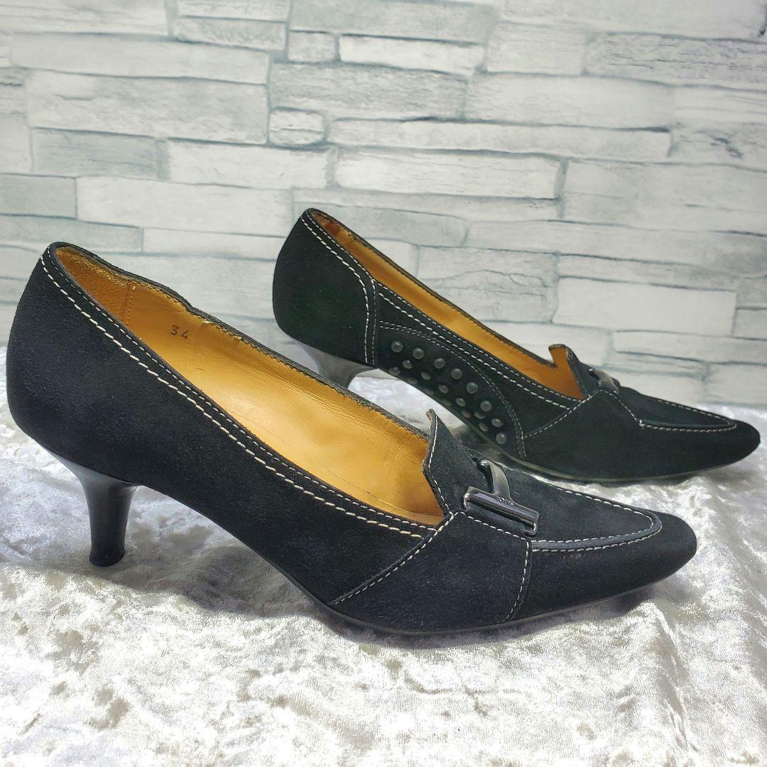【美品】✨TOD'S トッズ 21.5cm パンプス スエード 黒 34