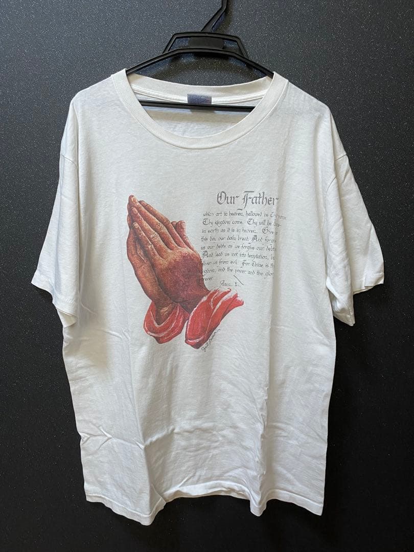 90s ジーザスTシャツ　プレイングハンズ　Our Father ホワイト