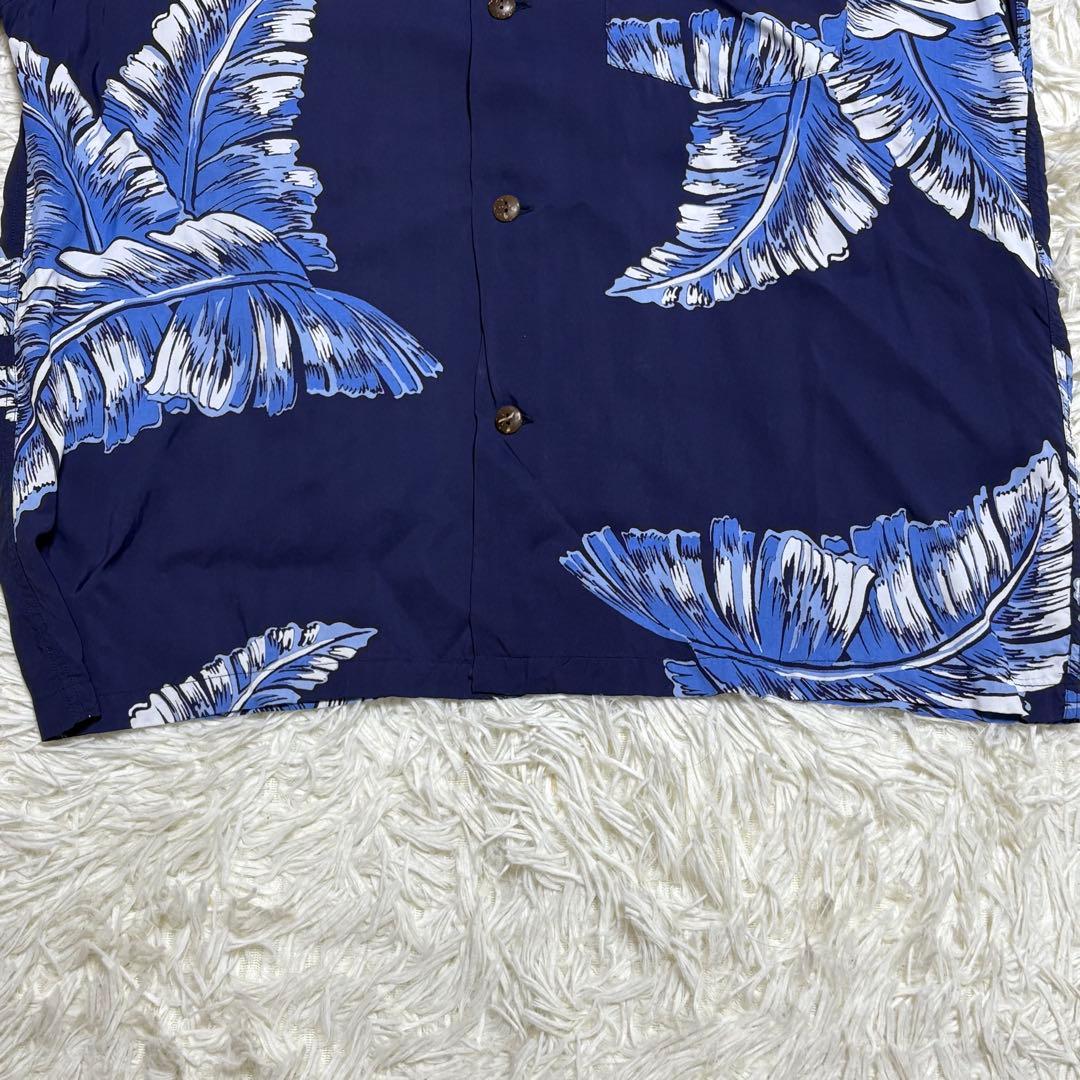 SUN SURF アロハシャツ size M リーフ柄 総柄 ハワイアンシャツ