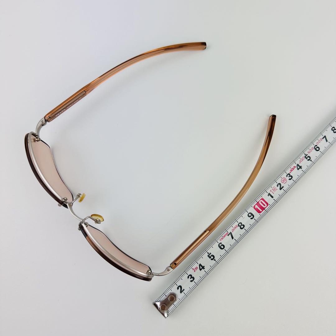 美品　PRADA プラダ　ブラウン スクエアサングラス　ロゴ　小物
