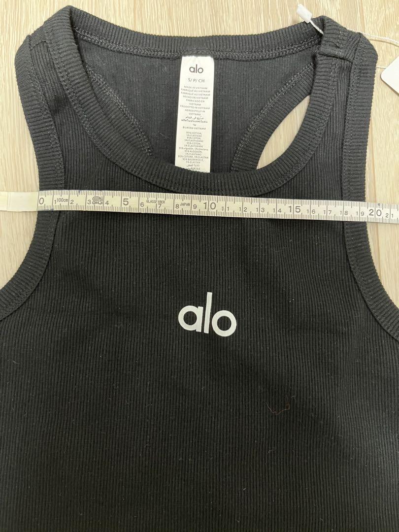 alo yoga クロップド リブ タンクトップ 黒M alo yoga クロップド リブ タンクトップ 黒M トレーニング