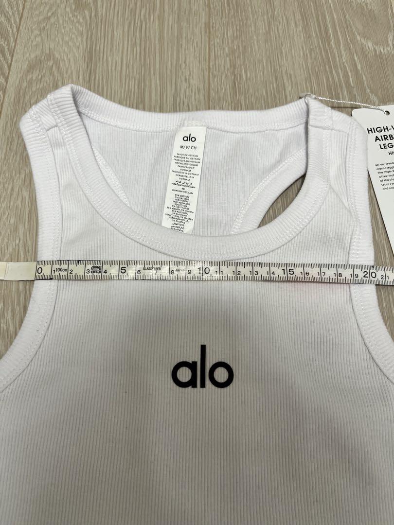 alo yoga クロップド リブ タンクトップ 黒M トレーニング