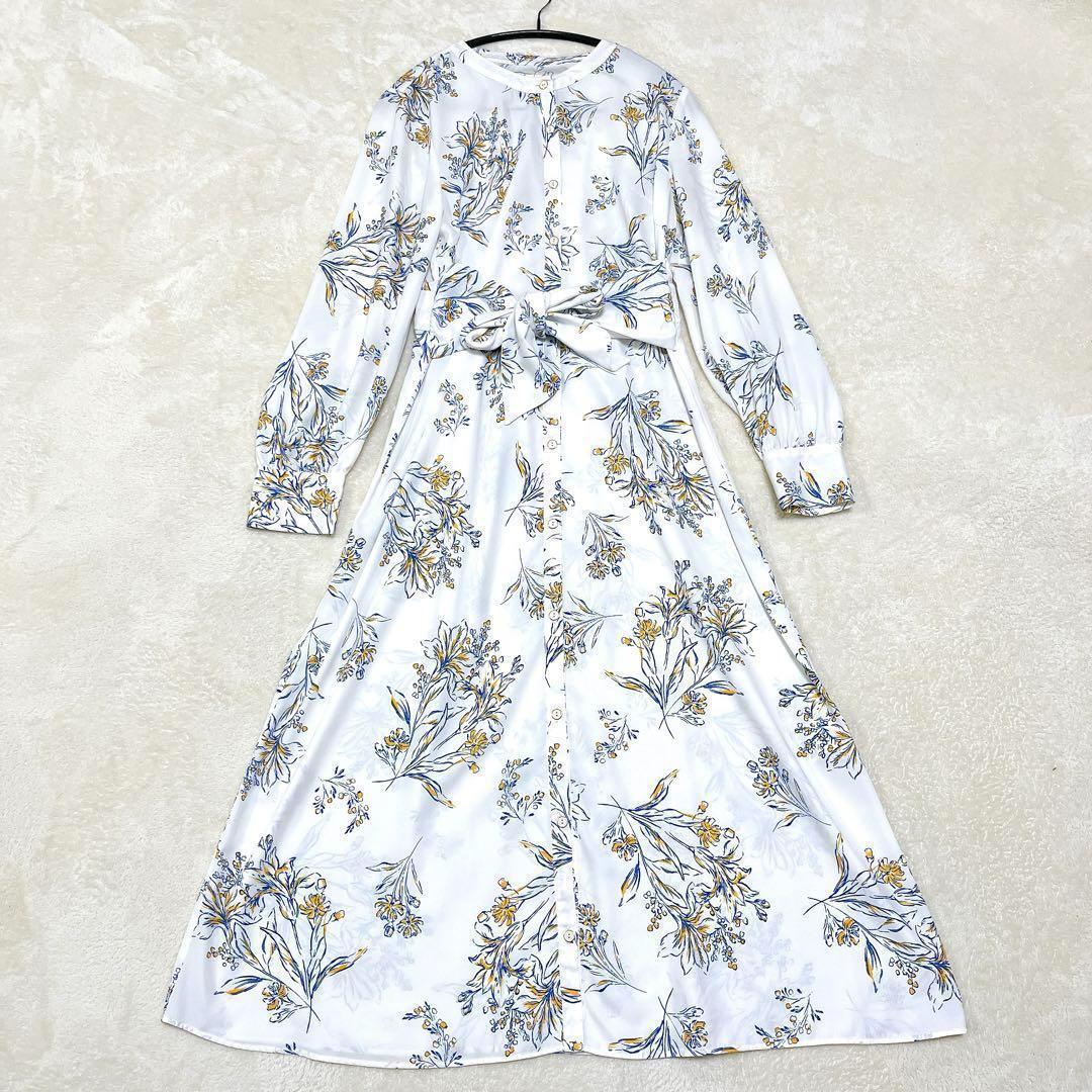 美品◆ダイアグラム　フラワープリント　ロングワンピース
