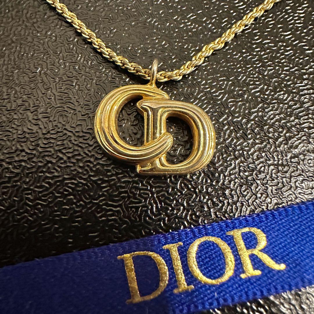 本命ギフト 希少ドイツ製 Dior ディオール ネックレス ゴールド ロゴ ...