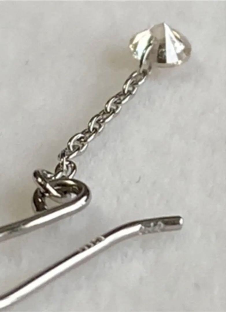 プラチナ900 ダイヤモンド0.10ct レーザーホールダイヤフックピアス