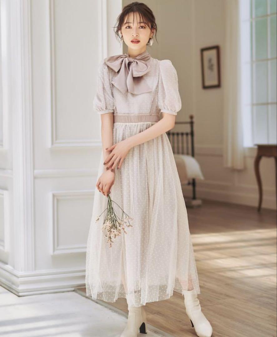 【最終値下げ】willselection♡ドットチュールハイネックワンピース