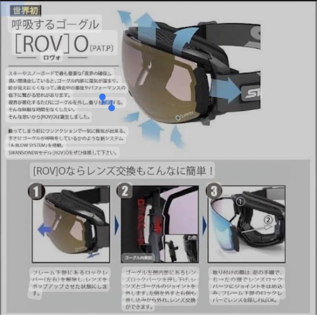 スワンズ◎調光レンズゴーグル◎スペア付き