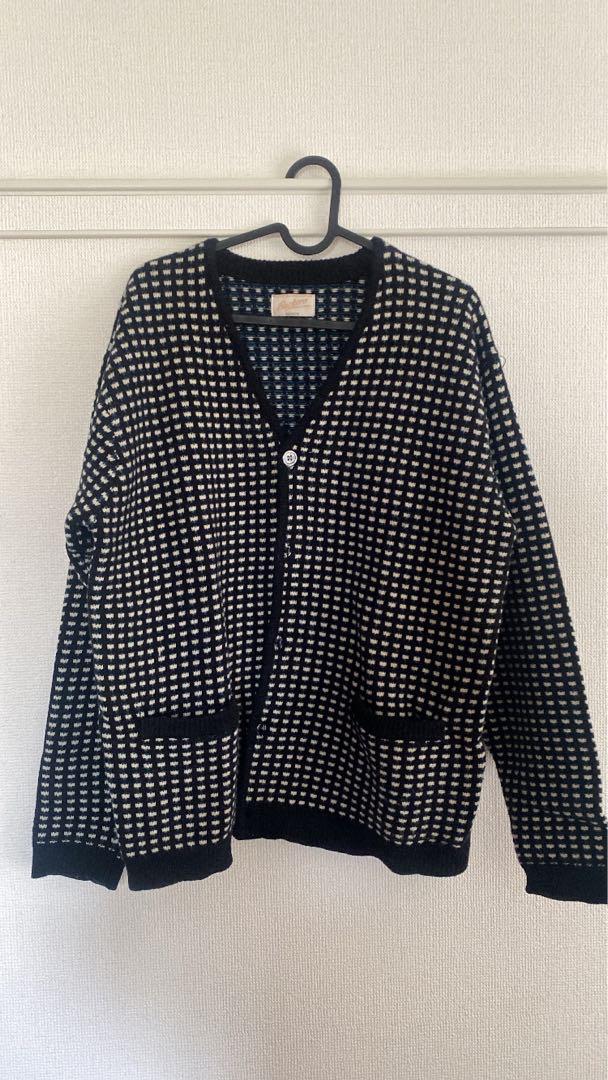 Baker's Knitting Mastersカーディガン 黒と白のチェック柄