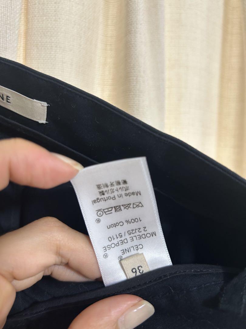 CÉLINE ダークネイビー　ひざ丈スカート　フィービー