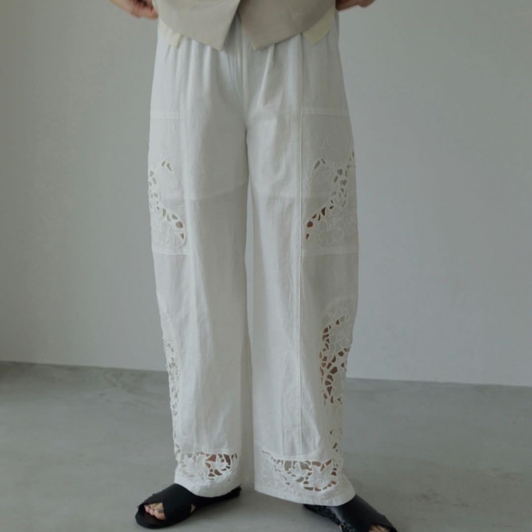 タグ付き未使用/2024年✨アンヌーク Cutwork Lace Pants M