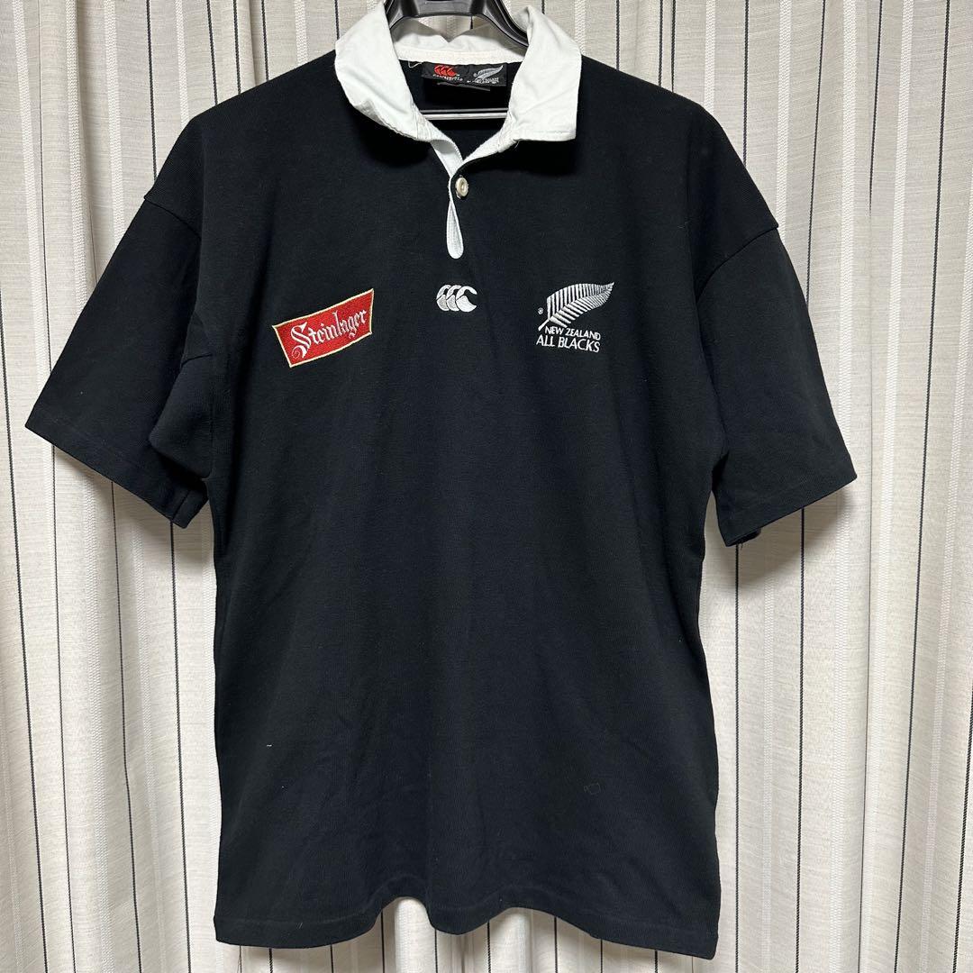 【国産】 90s ラガーシャツ ニュージーランドオールブラックス Canterbury ウェア