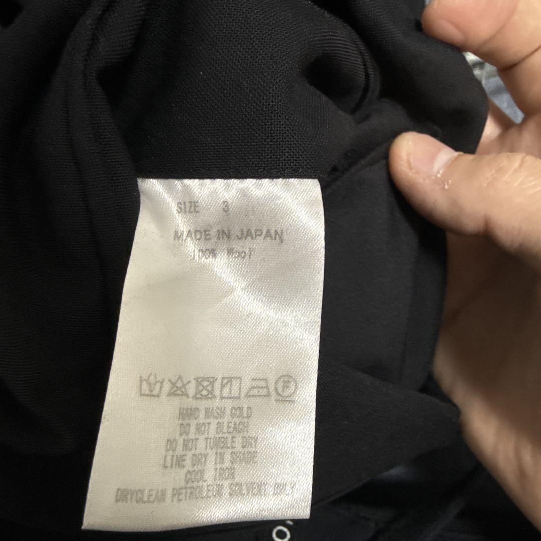 MARKAWARE フラットフロントトラウザーズ　ウールトロピカル　黒サイズ3