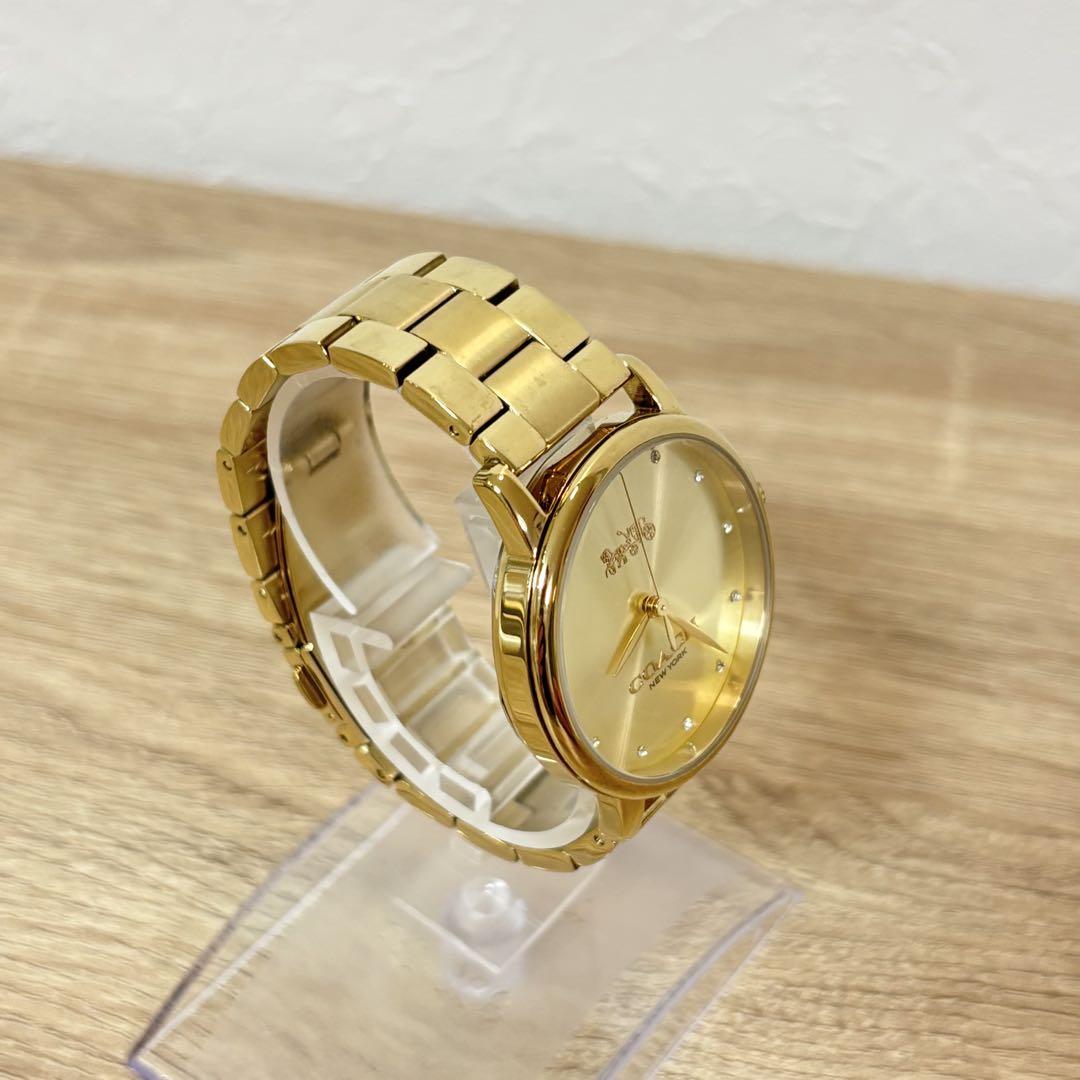 COACH ゴールド 時計 美品]☆COACH☆ゴールド☆レディース腕時計☆ゴールド文字盤