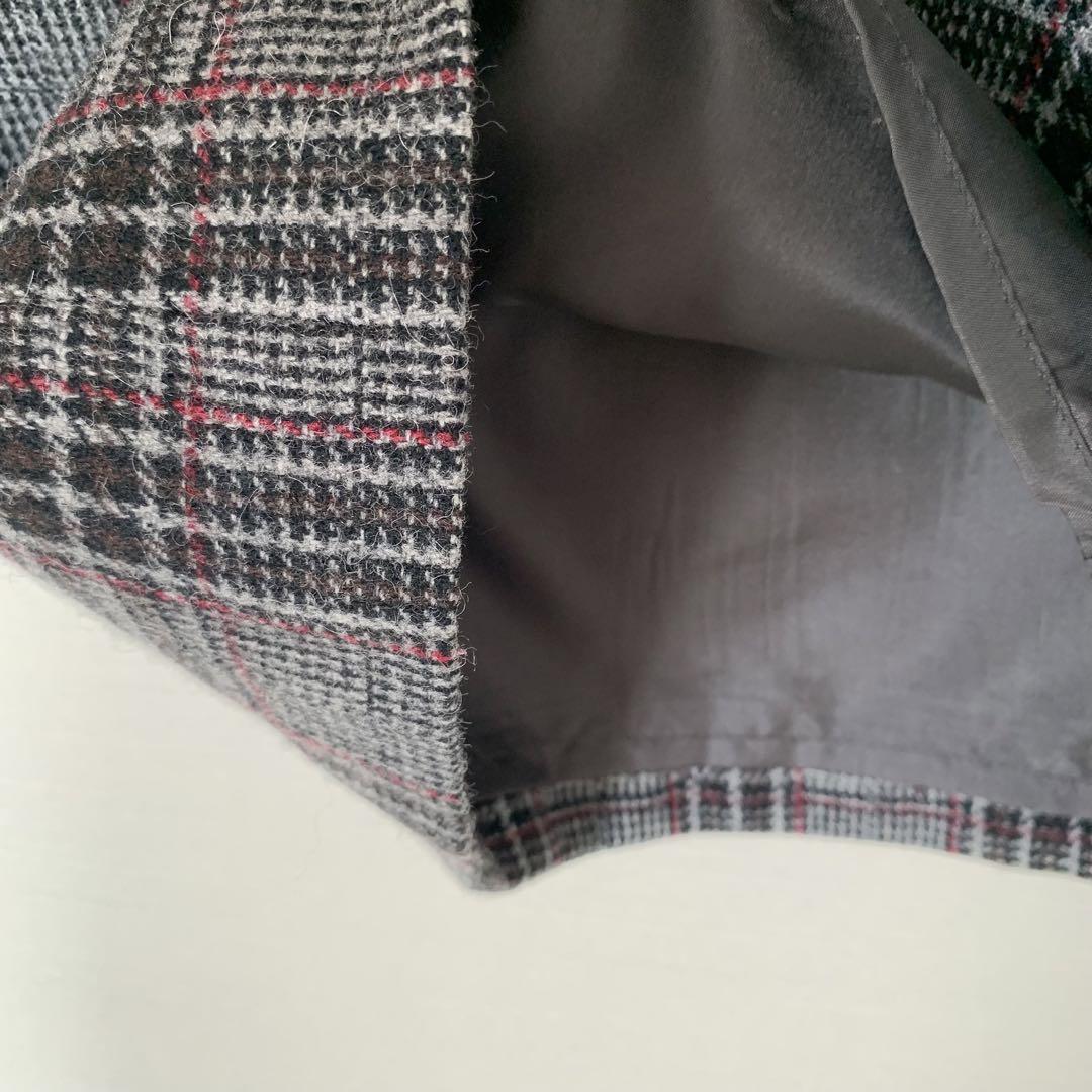 美品　ワンピース　グレー　チェック　黒　秋冬　オシャレ　スカート　ウール rceminna.com.ng