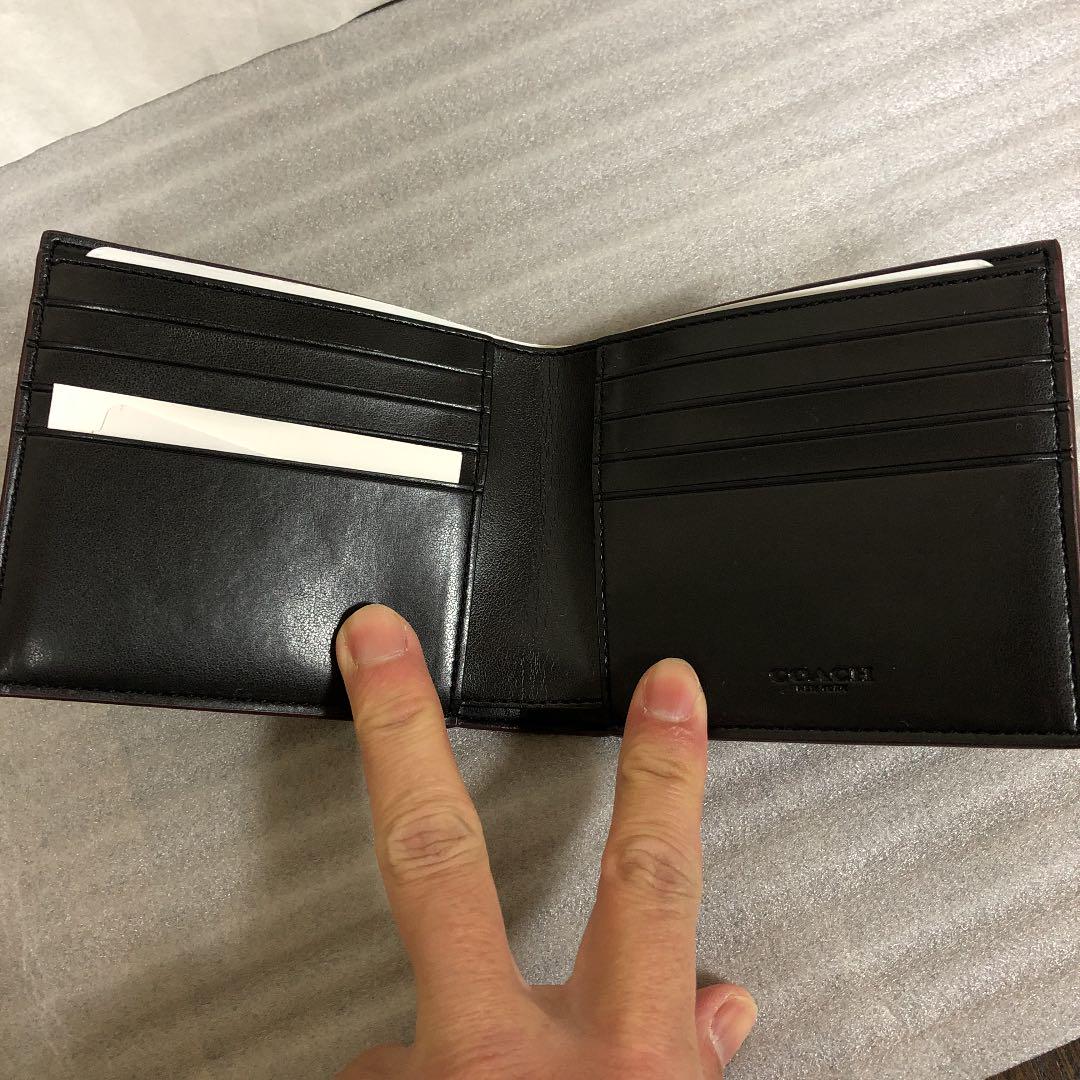 コーチ 新品　折り財布　お札入れ　シグネチャー　レザー C0423