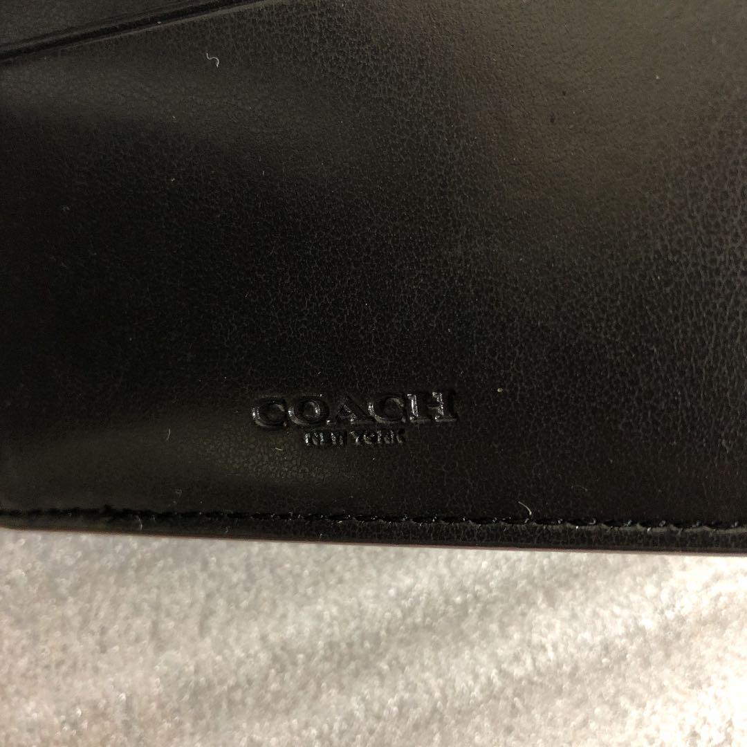コーチ 新品　折り財布　お札入れ　シグネチャー　レザー C0423