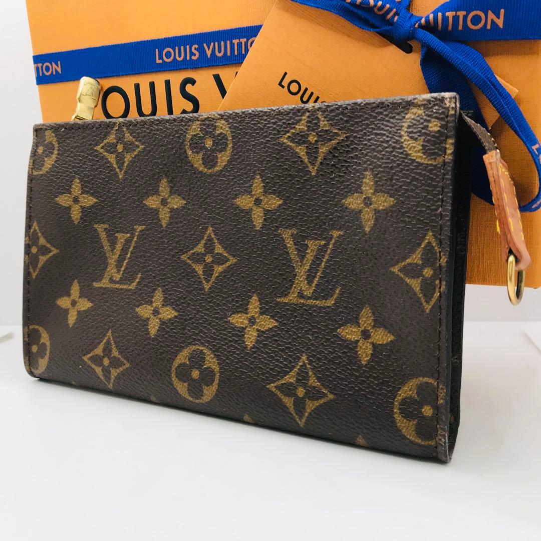 ルイヴィトン モノグラム ポッシュトワレット15 ポーチ 茶色 ブラウンLOUIS VUITTON