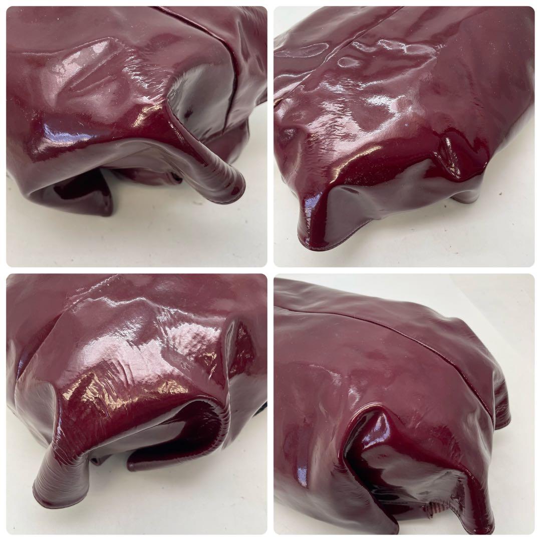 ロエベ ナッパアイレ エナメル ハンドバッグ フォーマル FU85