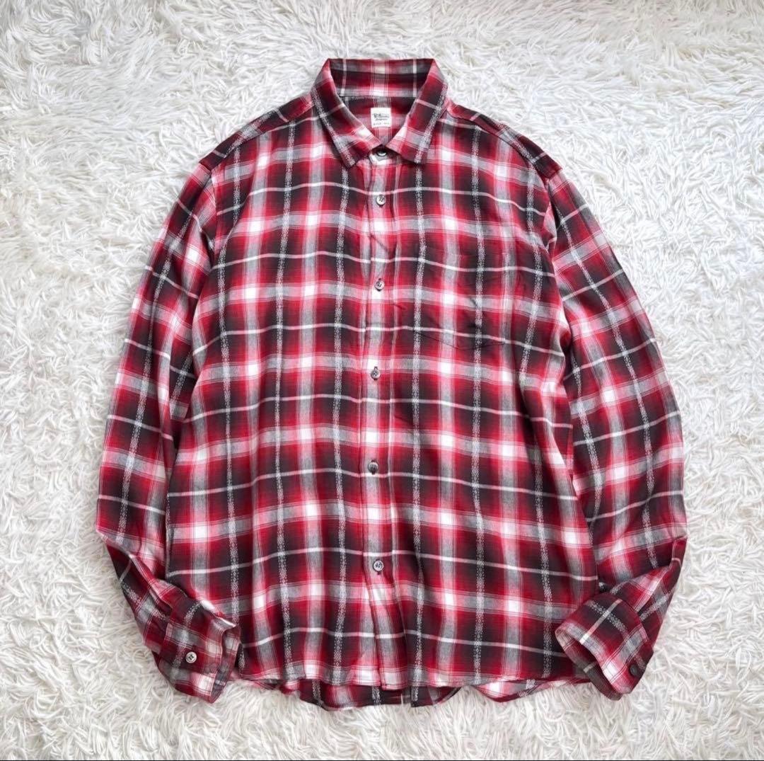 ロンハーマン 長袖 シャツ オンブレ チェック柄 レーヨン LサイズL Ron Herman