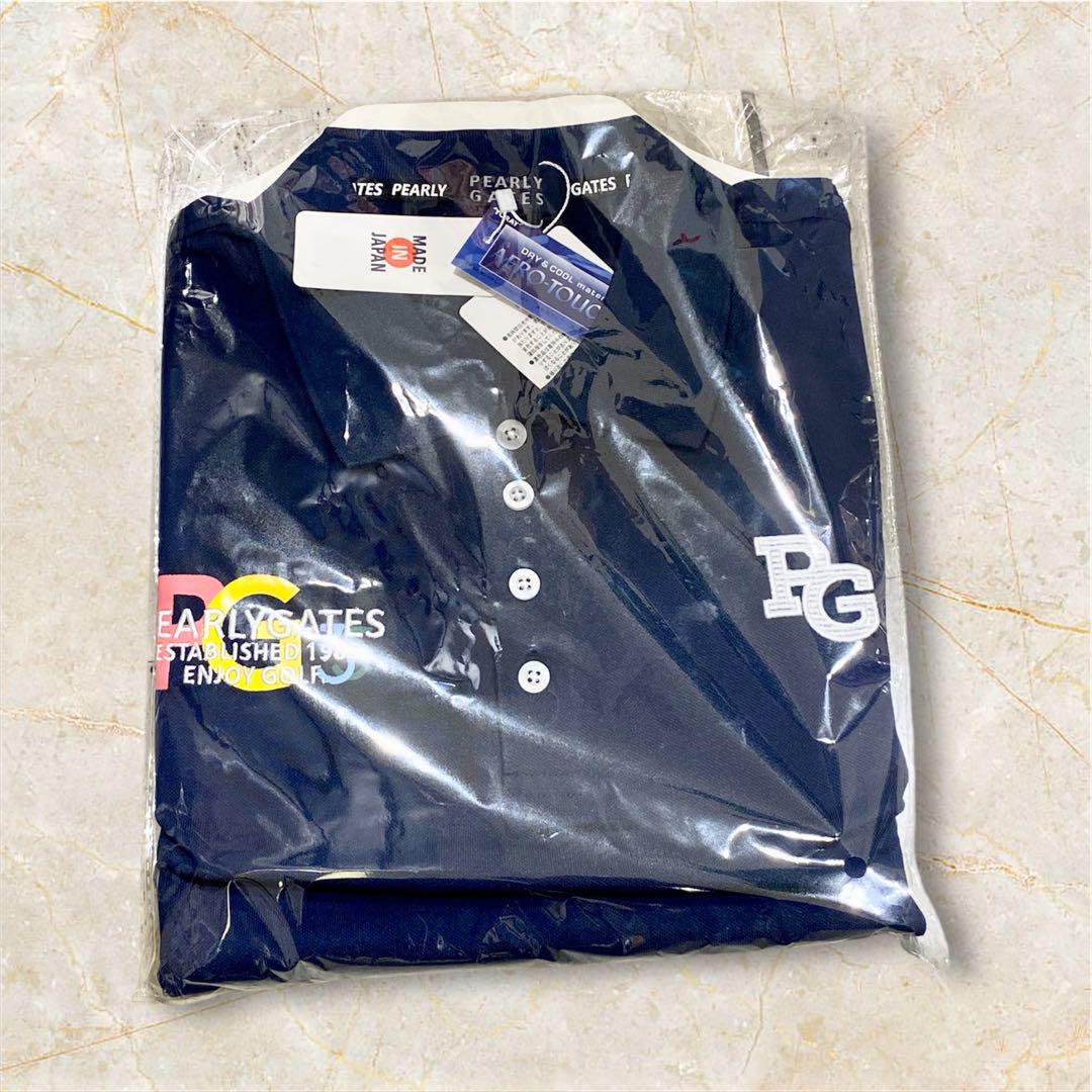 【新品・正規品】パーリーゲイツ 35周年記念 半袖ポロシャツ ネイビー・サイズ6